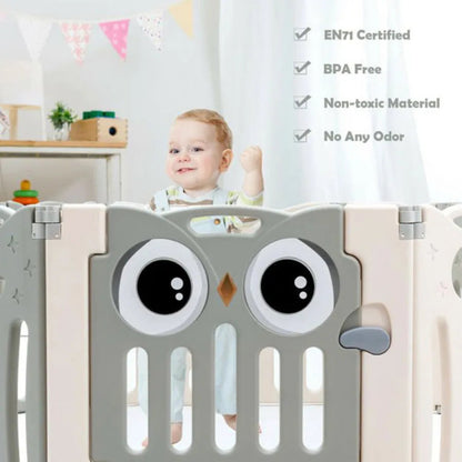 Little Angel Baby Playpen With Fence (Grey)