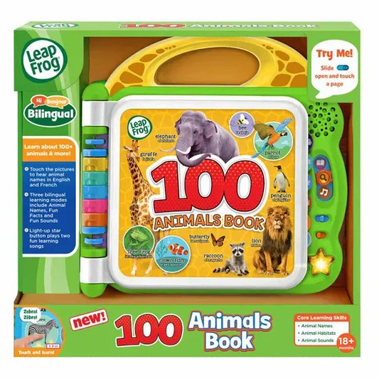 كتاب 100 حيوان من ليب فروغ (ثنائي اللغة: المملكة المتحدة + الفرنسية)