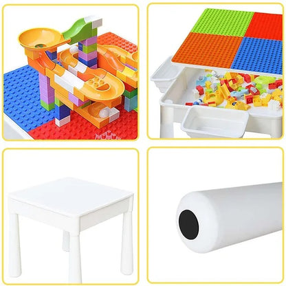 Little Story 4-in-1 Activity Block Table with 350 Blocks – Extra Large