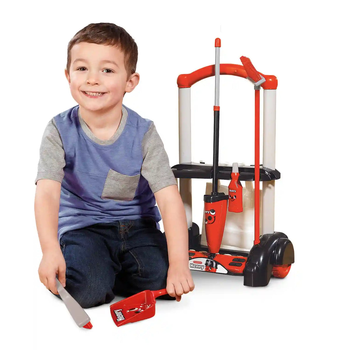 Casdon - Henry Cleaning Trolley Toy - Red