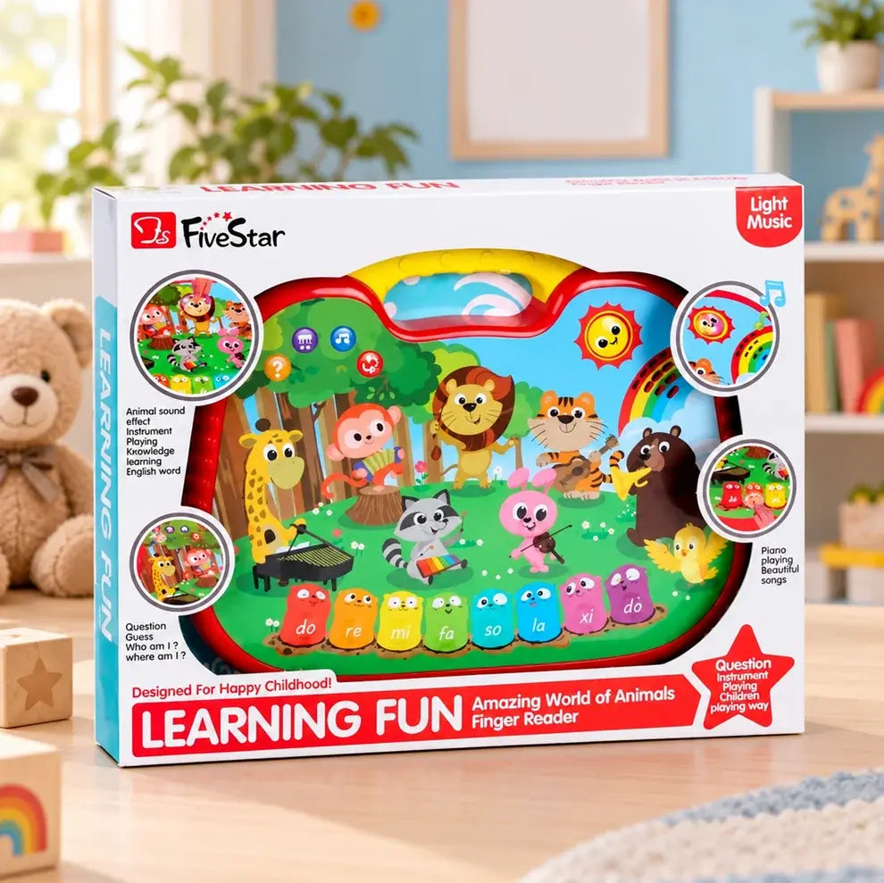 Five Star - Learning Fun Amazing World of Animals Finger Reader Educational Toy with Lights & Sounds