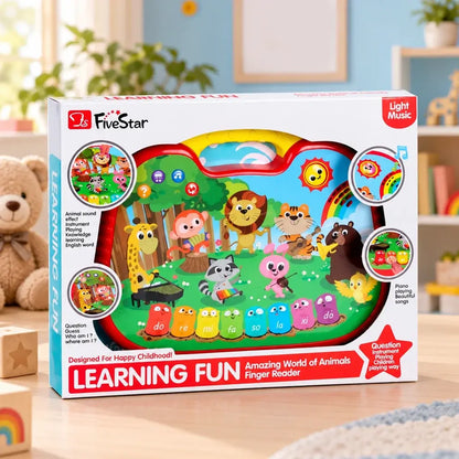 Five Star - Learning Fun Amazing World of Animals Finger Reader Educational Toy with Lights & Sounds