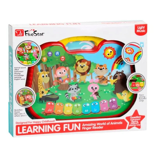 Five Star - Learning Fun Amazing World of Animals Finger Reader Educational Toy with Lights & Sounds