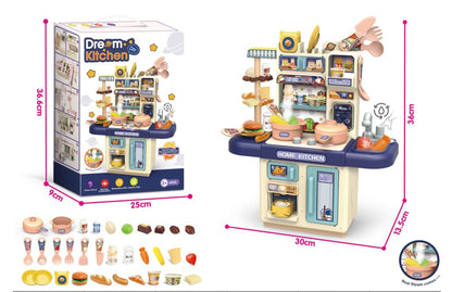 Dream Kitchen DIY - Mini Dream Kitchen Pretend Play Set with Lights, Sounds, Steam Stove & Accessories - 63 Pcs