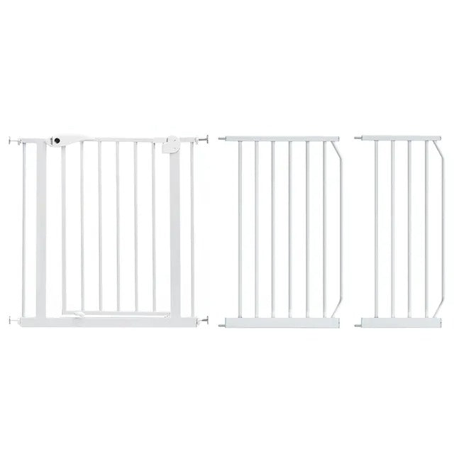 Baby Safe Metal Safety Gate with 30cm & 45cm Extension – White