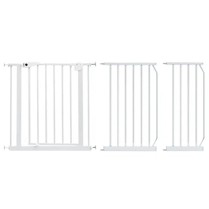 Baby Safe Metal Safety Gate with 30cm & 45cm Extension – White
