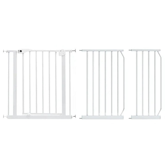 Baby Safe Metal Safety Gate with 30cm & 45cm Extension – White