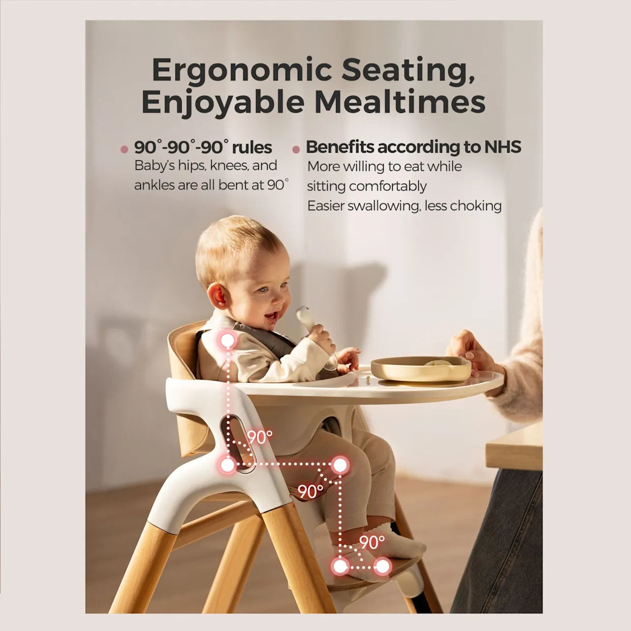 Momcozy DinerPal Wooden High Chair for Babies
