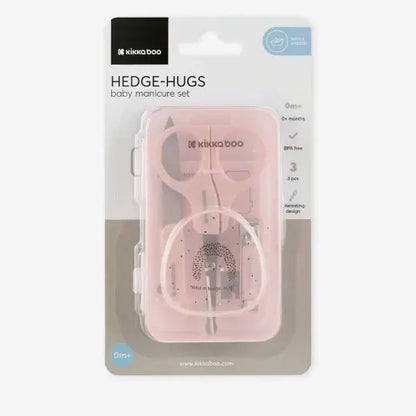 Kikkaboo - Hedge Hugs Baby Manicure Kit - Pink - 3 Pc Set