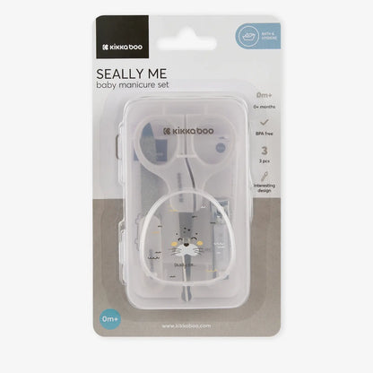 Kikkaboo - Seally Me Manicure Kit - Grey - 3 Pc Set
