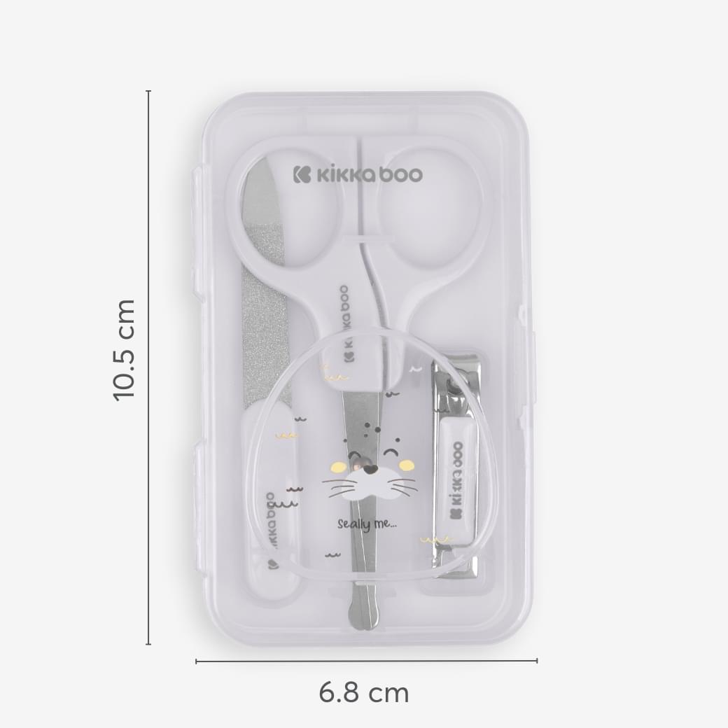 Kikkaboo - Seally Me Manicure Kit - Grey - 3 Pc Set