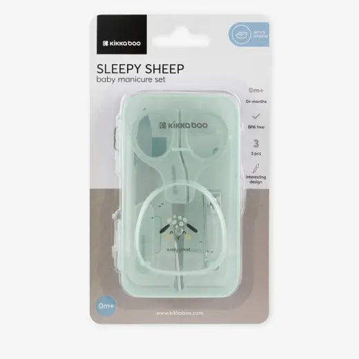 Kikkaboo - Sleepy Sheep Manicure Kit - Green - 3 Pc Set