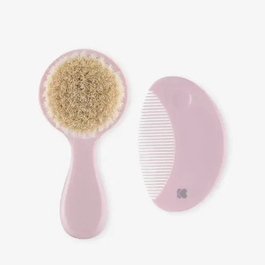 Kikkaboo - Hedge Hugs Comb & Brush With Natural Bristles - Pink