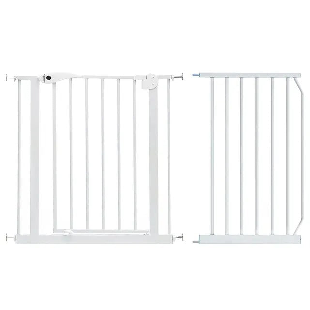 Baby Safe Metal Safety Gate with 10 cm Extension – White