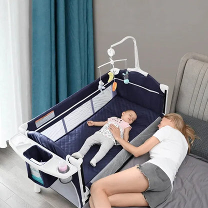 Teknum 4-in-1 Baby Co-Sleeper Bassinet & Playpen – Navy