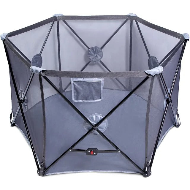 Baby Safe Foldable Playard – Grey