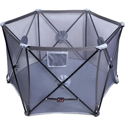 Baby Safe Foldable Playard – Grey