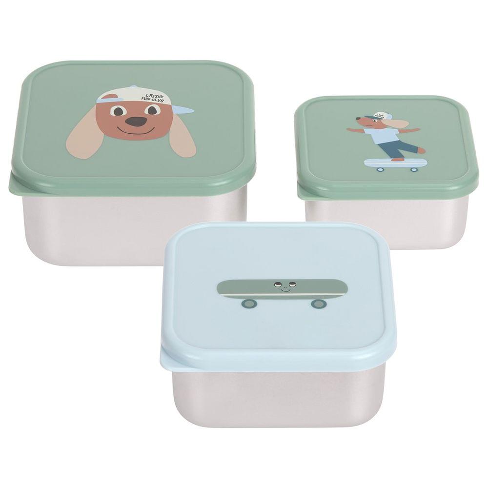 Lassig Snack Box Stainless Steel (Tiny Team Dog) - Pack of 3