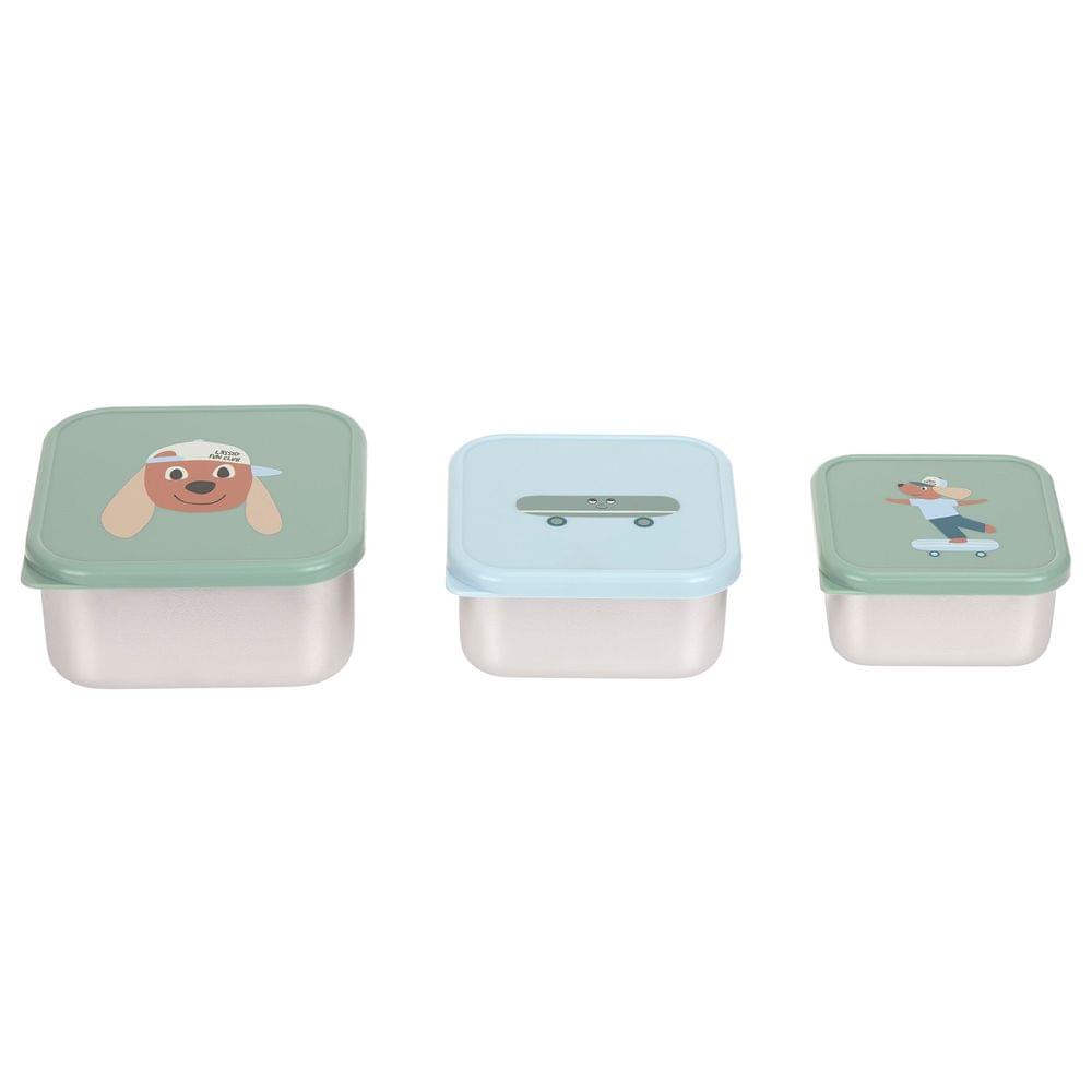 Lassig Snack Box Stainless Steel (Tiny Team Dog) - Pack of 3
