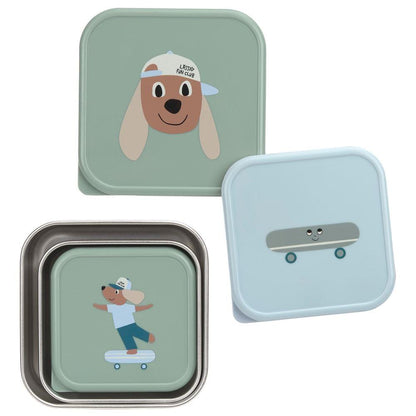 Lassig Snack Box Stainless Steel (Tiny Team Dog) - Pack of 3