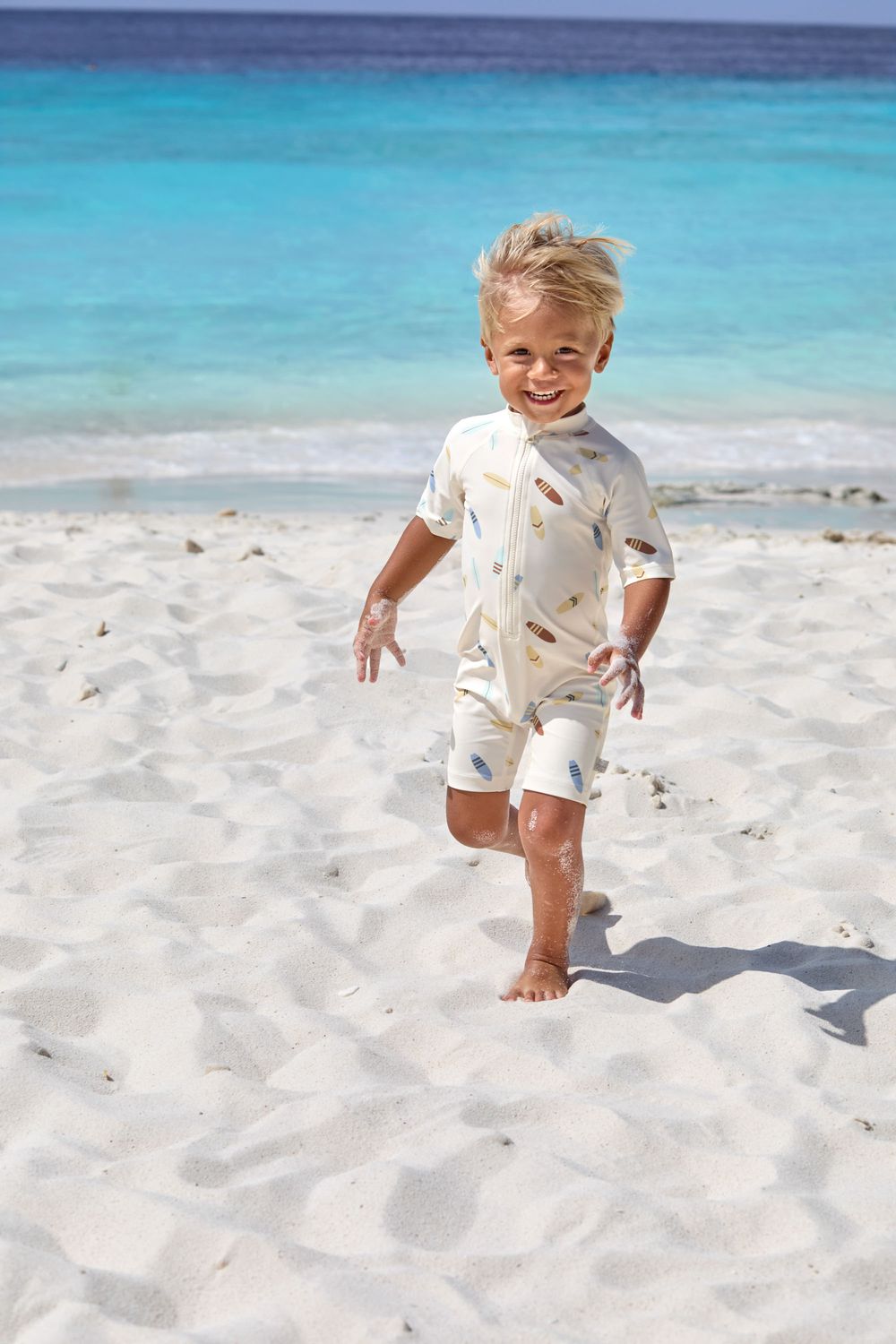 Lassig LSF Short Sleeve Sunsuit (Surfboards Sea Salt)