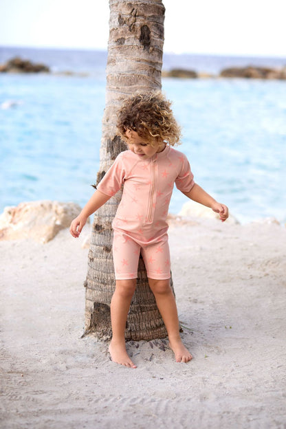Lassig LSF Short Sleeve Sunsuit (Starfish Peach)