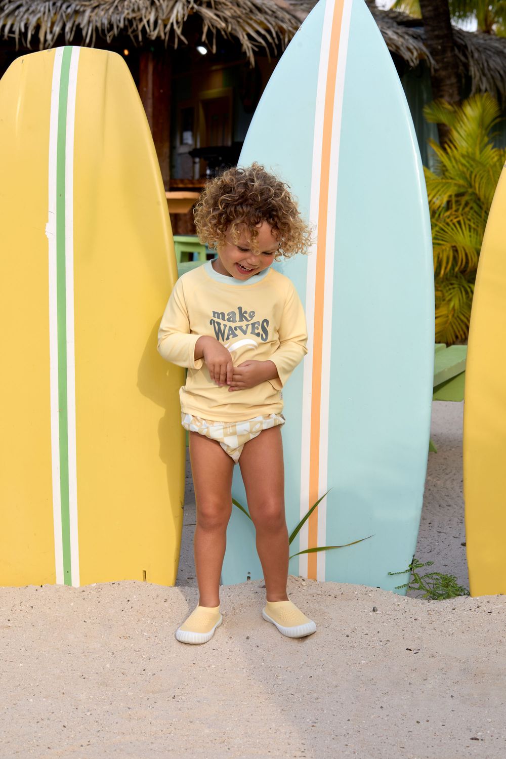 Lassig LSF Long Sleeve Rash Guard (Make Waves Vanilla)