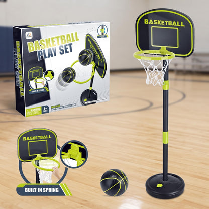 Aojie Sport - Kids Adjustable Basketball Hoop Set with 4.5-Inch Ball