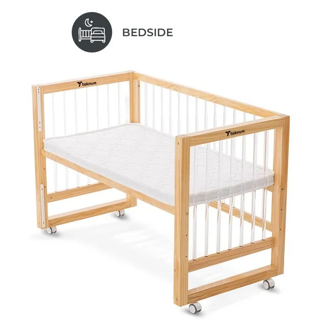 Teknum Prism 4-in-1 Convertible Crib with Mattress – White.