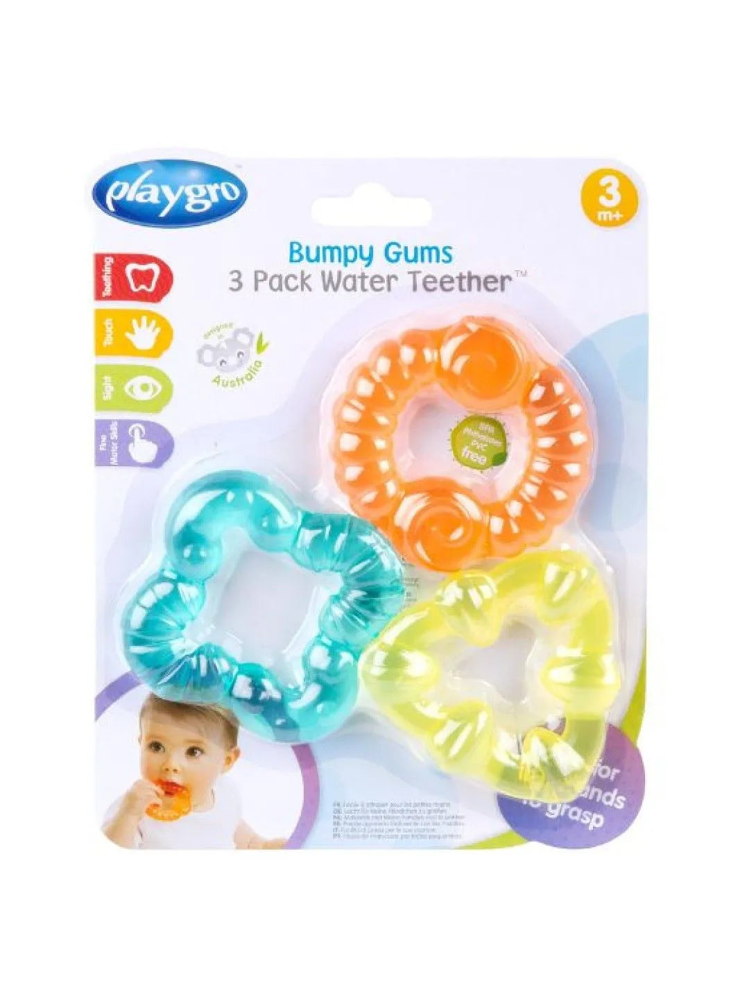 Playgro Bumpy Gums Water Teethers - Pack of 3