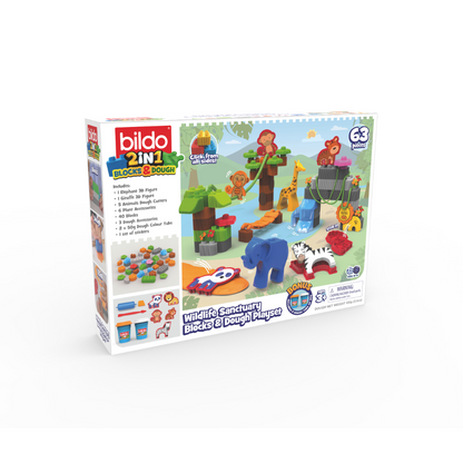 BILDO - School Play'n'Learn 2-In-1 Blocks & Dough Set - 53 Pieces
