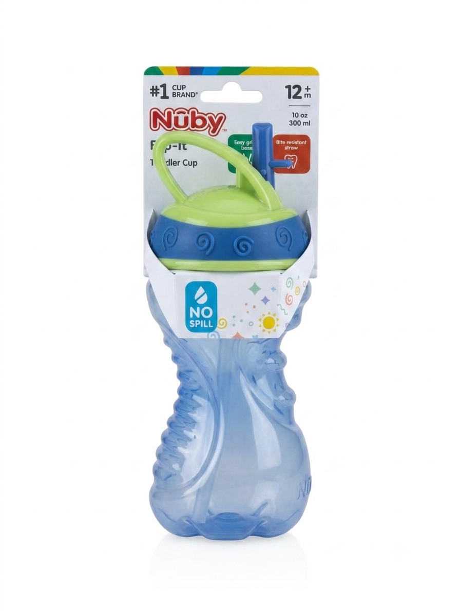 Nuby Hard Straw Flip It Cup (1pc, Assorted)