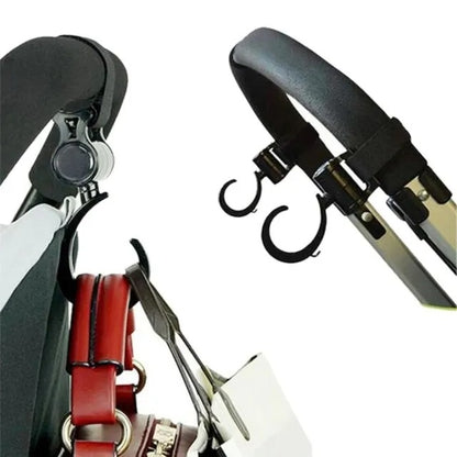 Little Story Rotating Compatible Stroller Hooks – Black