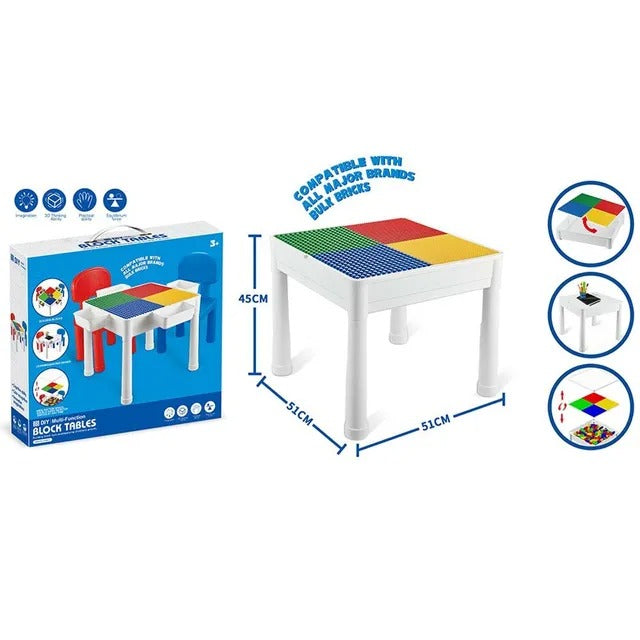 Little Story 4-in-1 Activity Block Table with 350 Blocks – Extra Large