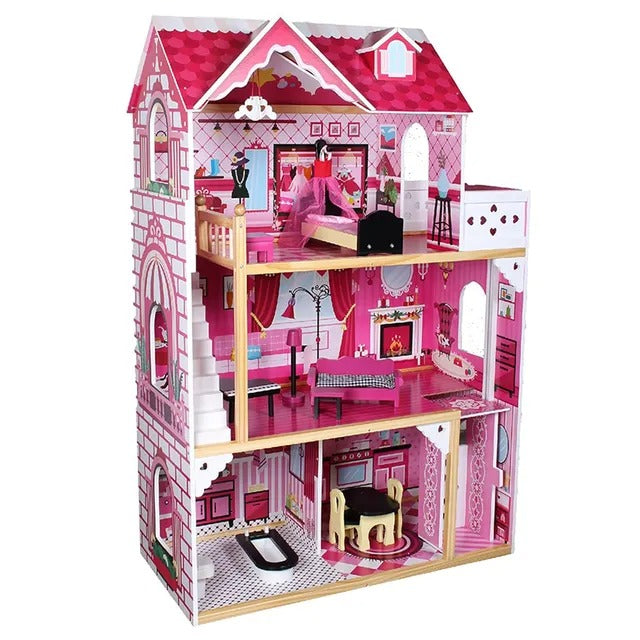 Little Story Wooden Dollhouse Triple Floor Extra Large – Pink