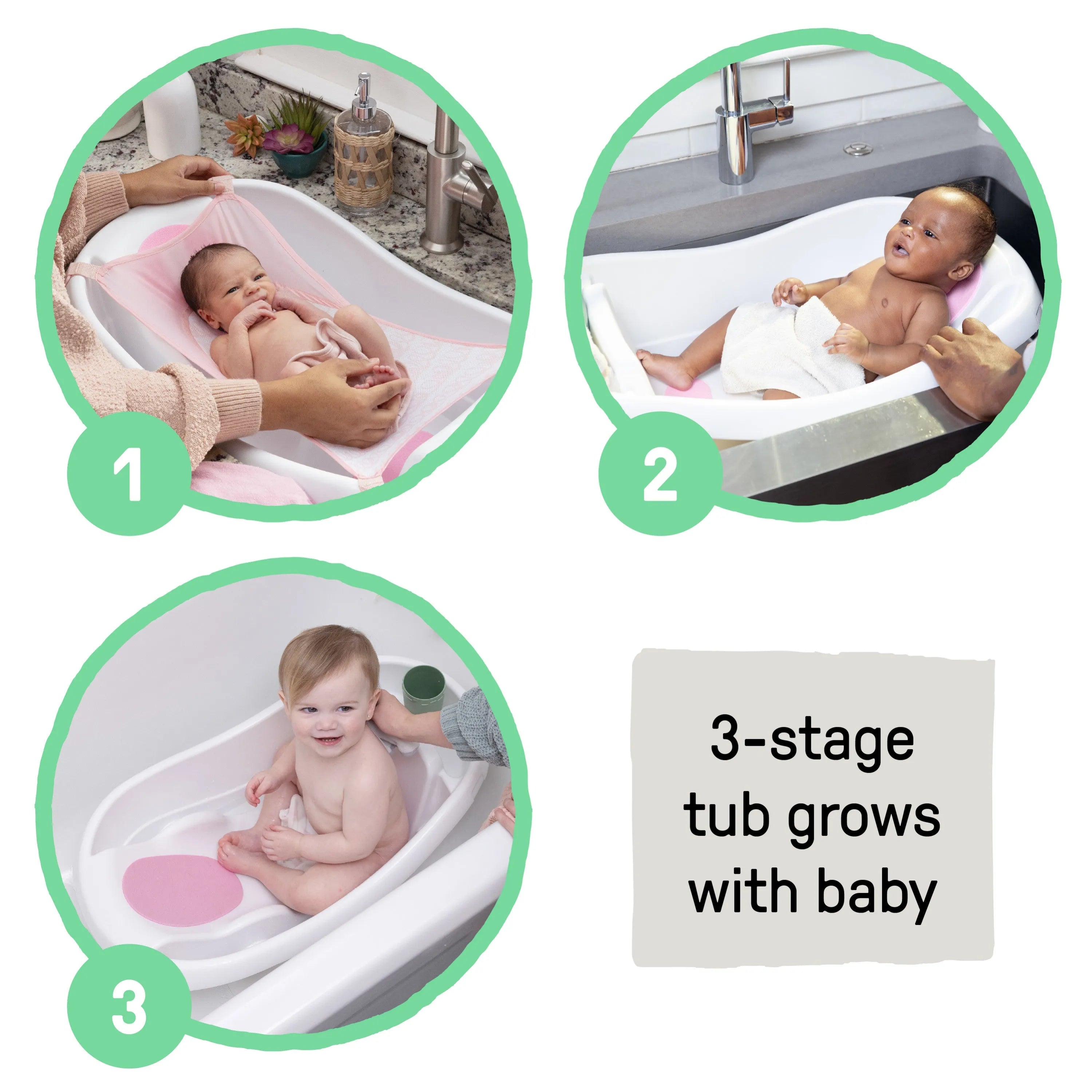 Summer Infant Comfy Clean Deluxe Newborn to Toddler Baby Bathtub (0-24 Months)