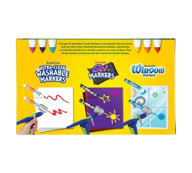 Crayola Washable Marker Set – Multicolor, 64 Pcs