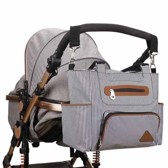 Teknum 3-in-1 Pram Stroller & Diaper Bag Bundle – Black