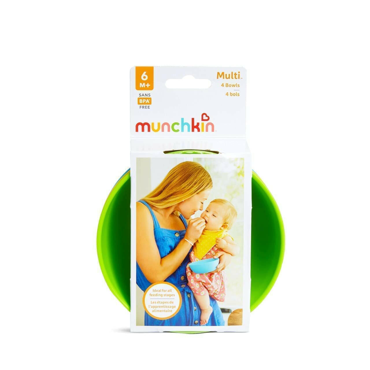 Munchkin 4-Pack Multi-Color Bowls for Feeding Toddlers.