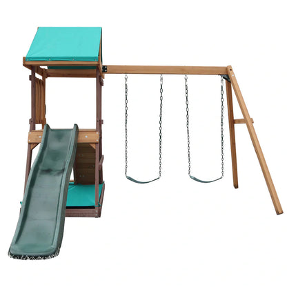 Mountpeak Matterhorn Swing Set & Playhouse (2.85m (length) x 2.63m (width) x 2.20m (depth))