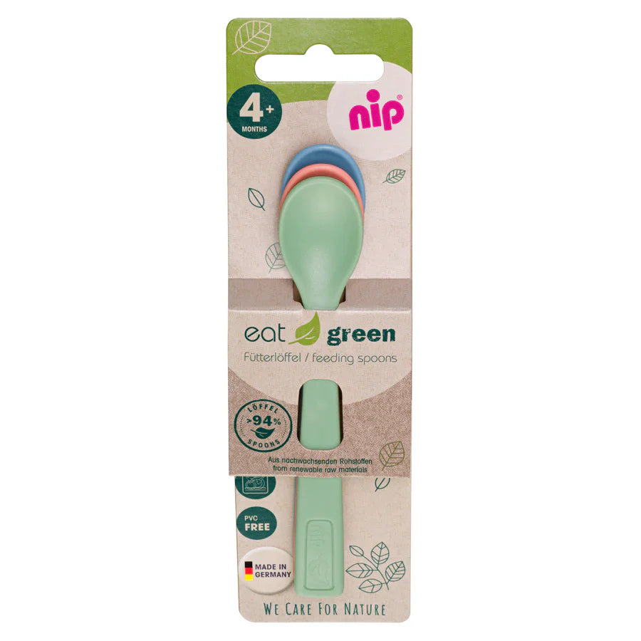 Nip Bio Based Plastic Multicolor Soft Tip Baby Feeding Spoon Set - (Pack of 3)