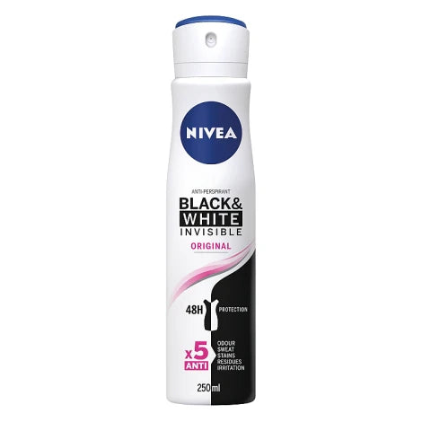 بخاخ مزيل رائحة العرق للنساء من نيفيا أسود وأبيض (150ml)
