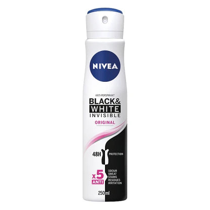 بخاخ مزيل رائحة العرق للنساء من نيفيا أسود وأبيض (150ml)