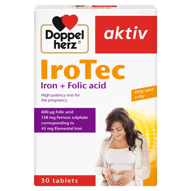 Doppelherz Aktiv IroTec (Iron + Folic Acid) Tablets - 30's