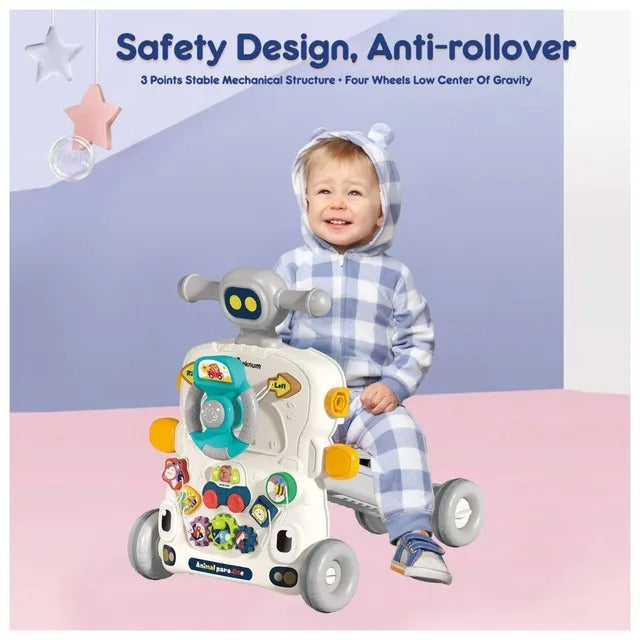 Teknum 5-in-1 Baby Walker With Musical Keyboard – Grey.