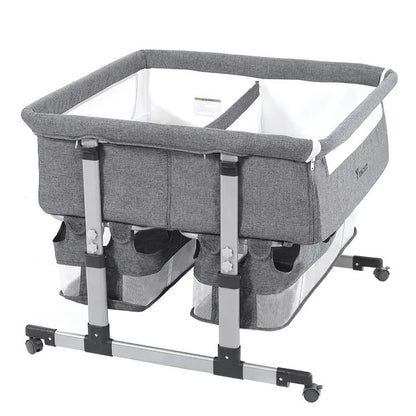Teknum Twin Bedside Fellow Crib – Grey