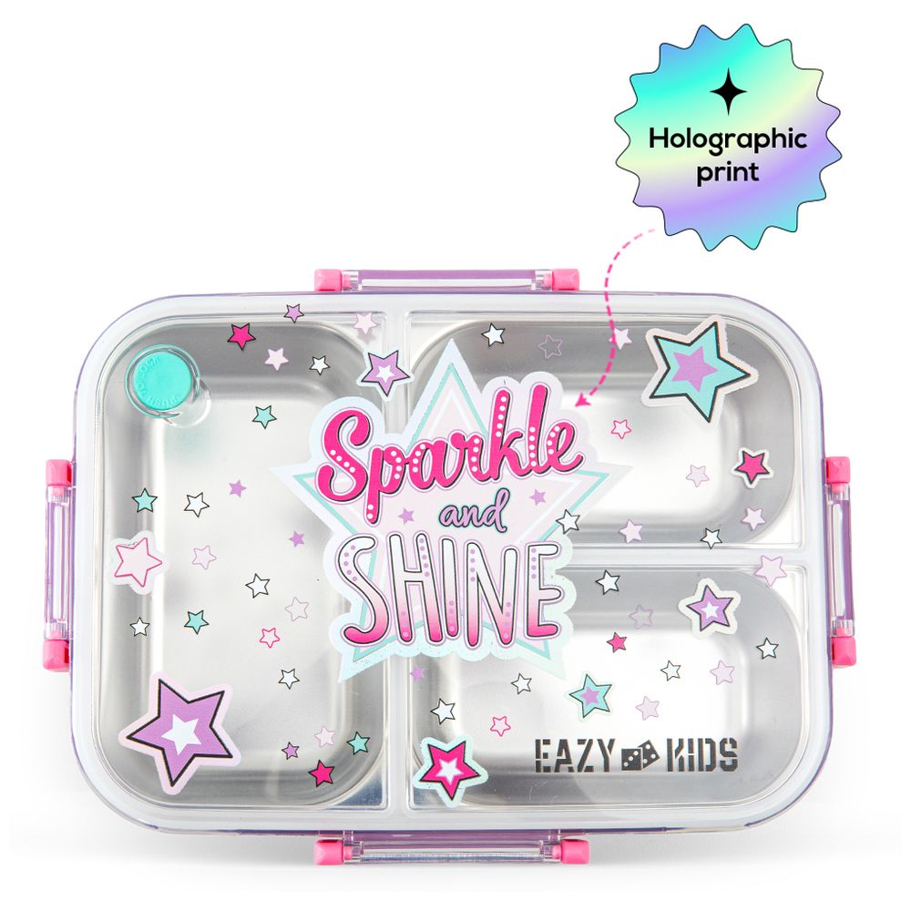 Eazy Kids 3 Compartment Stainless Steel Bento Lunch Box (800ml)