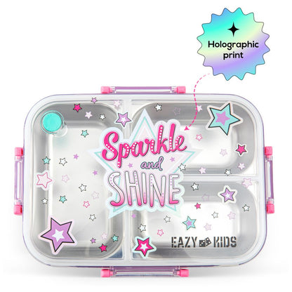 Eazy Kids 3 Compartment Stainless Steel Bento Lunch Box (800ml)