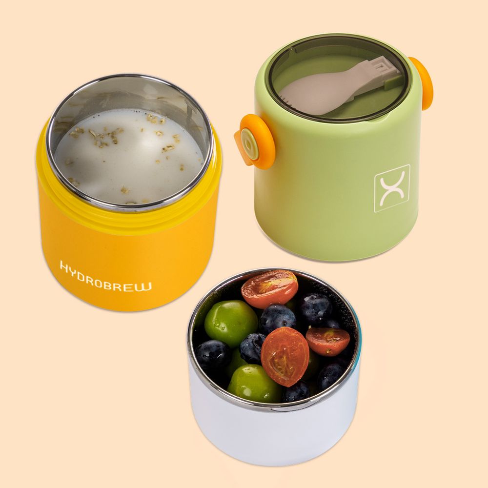 Hydrobrew Double Decker Steel Lunch Box With Folding Spork