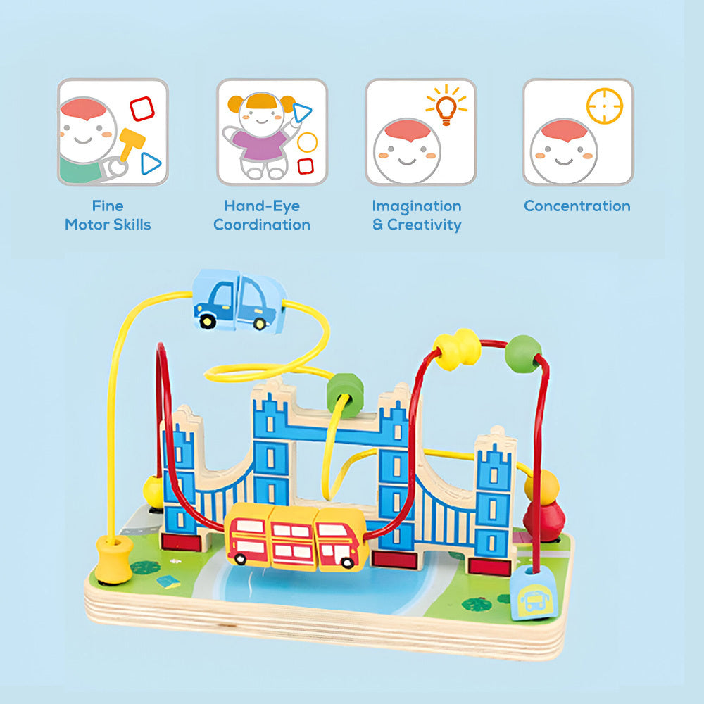 Little Story Activity Beads Maze Montessori Wooden Toy (Multicolor)